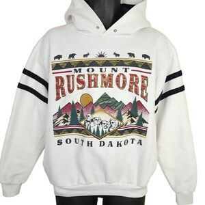 Mount Rushmore Sweatshirt Hoodie Vintage 80s 90s South Dakota Made In USA Medium